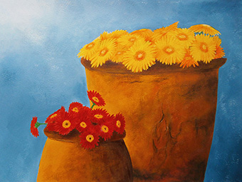 The Flower Pots (akryl, papír 400g/m<sup>2</sup> 36x48)